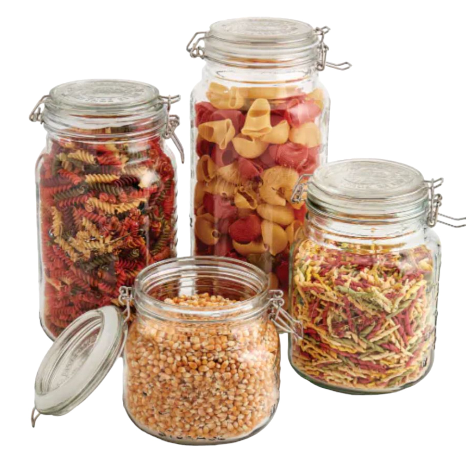 Mason Jar Kitchen Canister Set 4 Pc Jumbo Glass Jars Kitchen Storage Clamp Lid