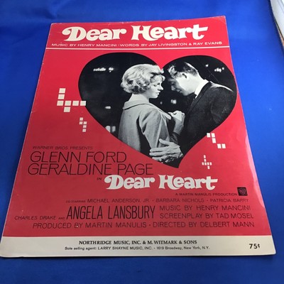 Dear Heart from the Motion Picture Dear Heart Vintage Sheet Music Henry Mancini
