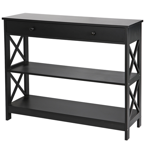 3 Tier X-Design Console Sofa Table for Entryway Living Room 
