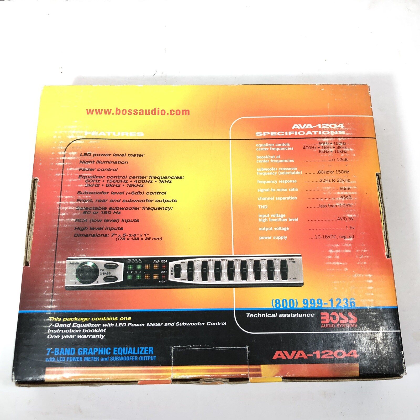 Boss Audio System AVA1204 7-Band Graphic Equalizer w/ Subwoofer Output