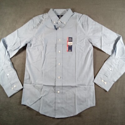 George Shirt Men Extra Small Blue Classic Fit Long Sleeve Button Up Pocket New