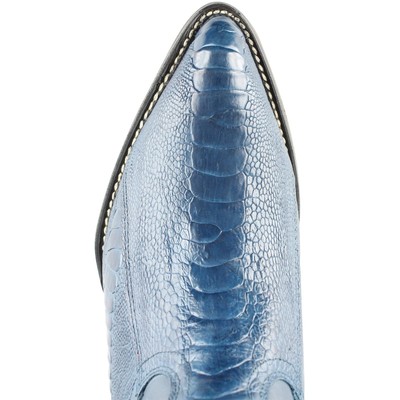 Pre-owned Wild West Boots Wild West Genuine Jean Blue Ostrich Leg Cowboy Western Boots J Toe Handmade D