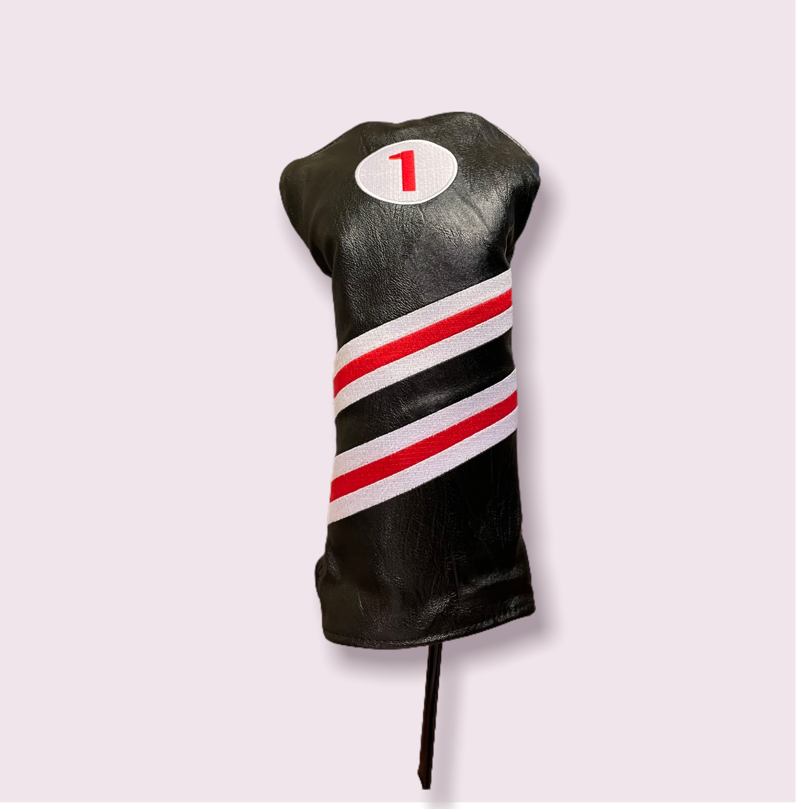 Premium Leather Golf Driver Headcover Fits All Driver Sizes - Red And Black