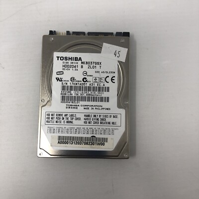 WD WESTERN DIGITAL SCORPIO BLUE HDD 80GB SATA MK8037GSX - PREOWNED