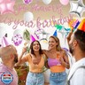 Pink Go Shawty It's Your Birthday Banner Balloons Set, Glitter Happy Birthday Banner with Pink White Confetti Balloon Silver Star Foil Balloon for Women Hip Hop Rap Theme Birthday Party Decorations