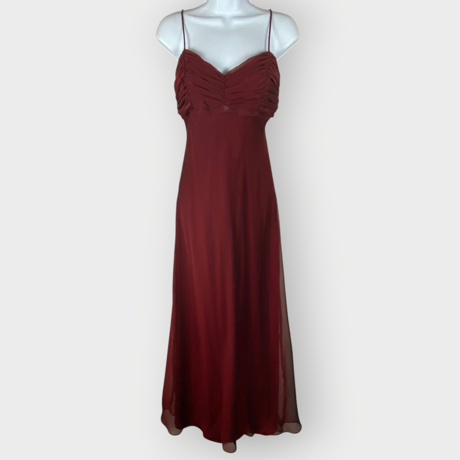 Vtg 90s Morgan & Co. Formal Dress | Burgundy Chiffon | Whimsigoth HOCO