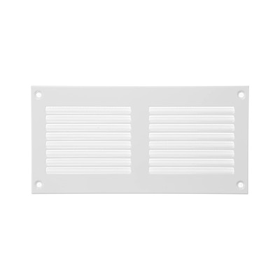 8'' x 4'' Inch (Overall Dimensions) White Air Vent Duct Cover Metal Return Gr...
