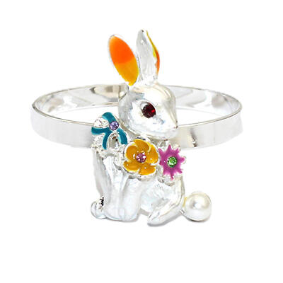 4PCS Easter Bunny Napkin Ring Rabbit Napkin Rings Napkin Buckles for Party Decor