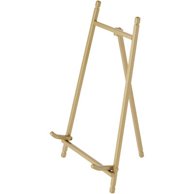 Bard's Satin Gold-toned Metal Easel, 9'' H x 5.25'' W x 6'' D