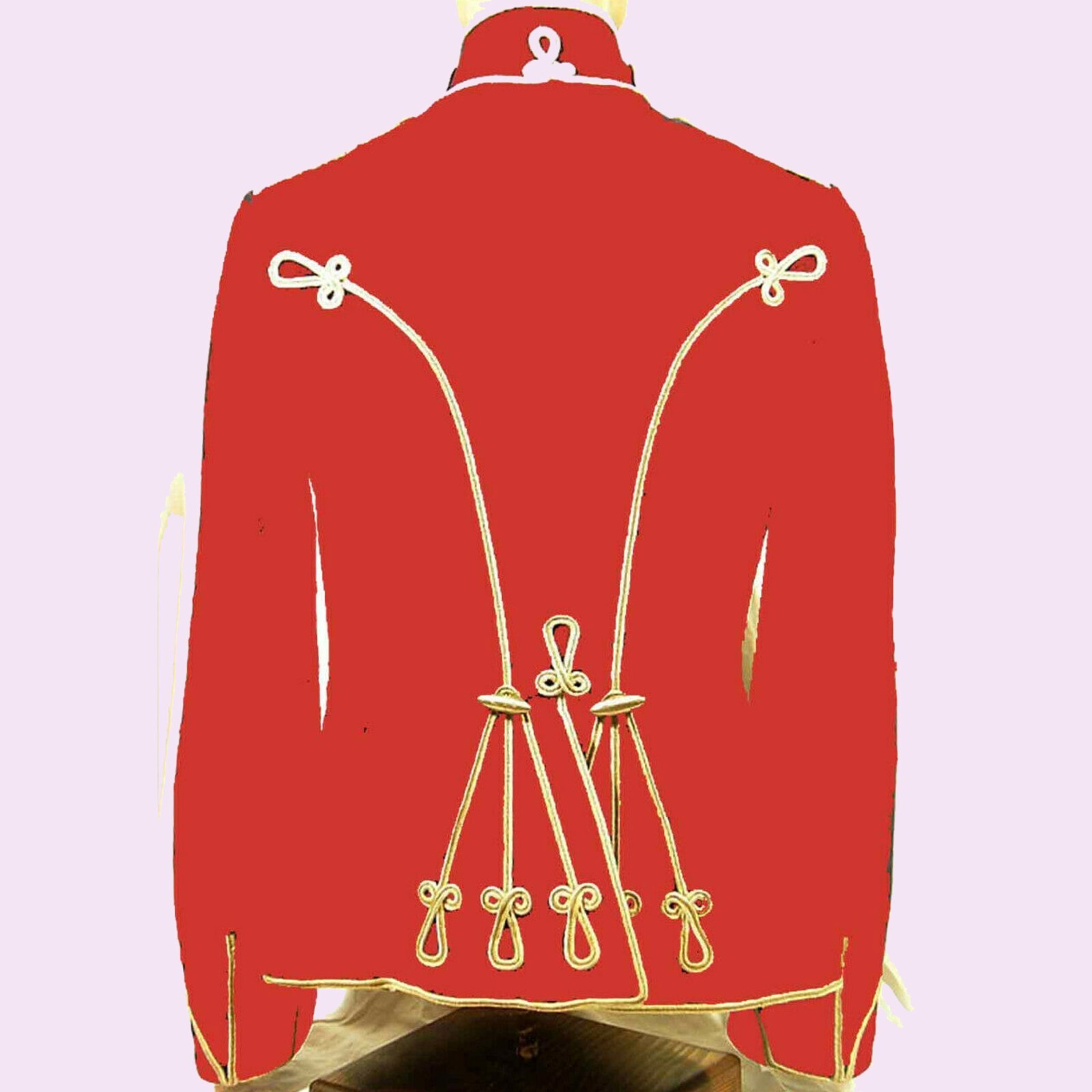Pre-owned Handmade Men's Red British Military Uniforms (1718-1918) Hussar Jacket