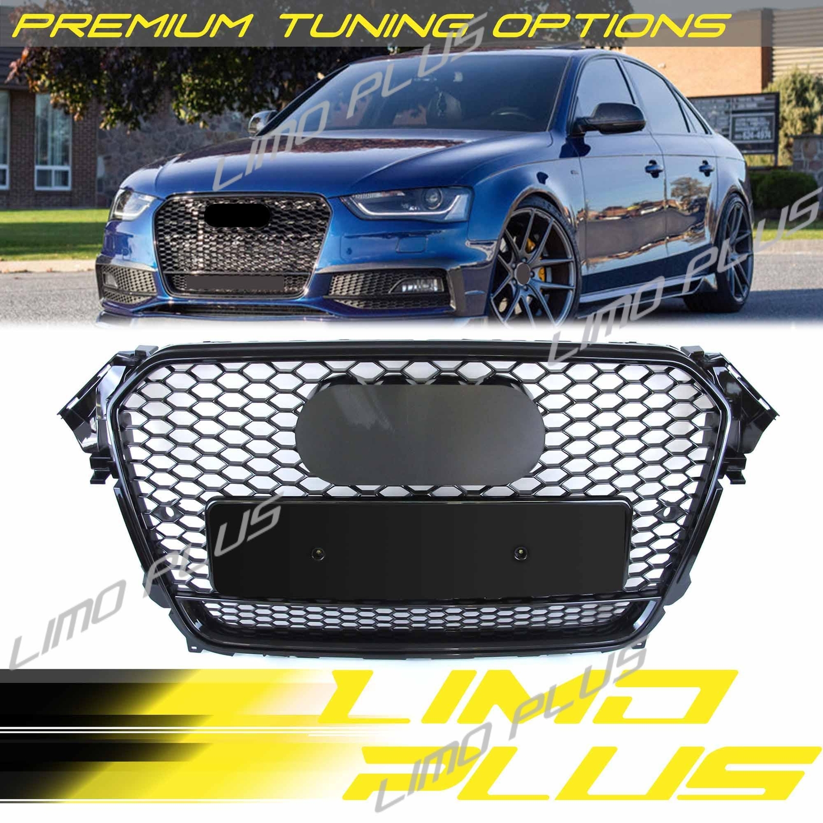 For 1996-2001 Audi A4 S4 Black ABS Honeycomb RS4 Style Front Hood Grille Grill E - Foto 6