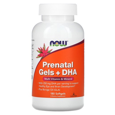 Now Foods Prenatal Gels DHA 180 Softgels Гарантированное качество GMP