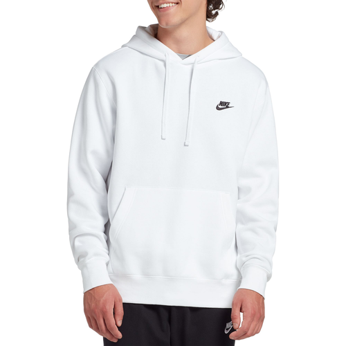 

Мужская флисовая толстовка с капюшоном Nike Sportswear Club белого/черного цвета (BV2654 100) —, White/black