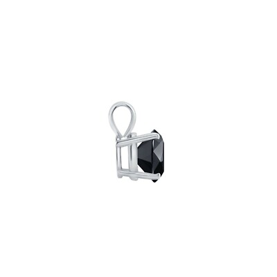 Pre-owned Shine Brite With A Diamond 1.50 Ct Round Cut Created Diamond Black Real 18k White Gold Pendant 18" Necklace