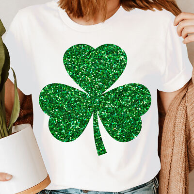 St Patricks Day Shamrock Lucky Green Irish Ireland Womens T-Shirts #UJG