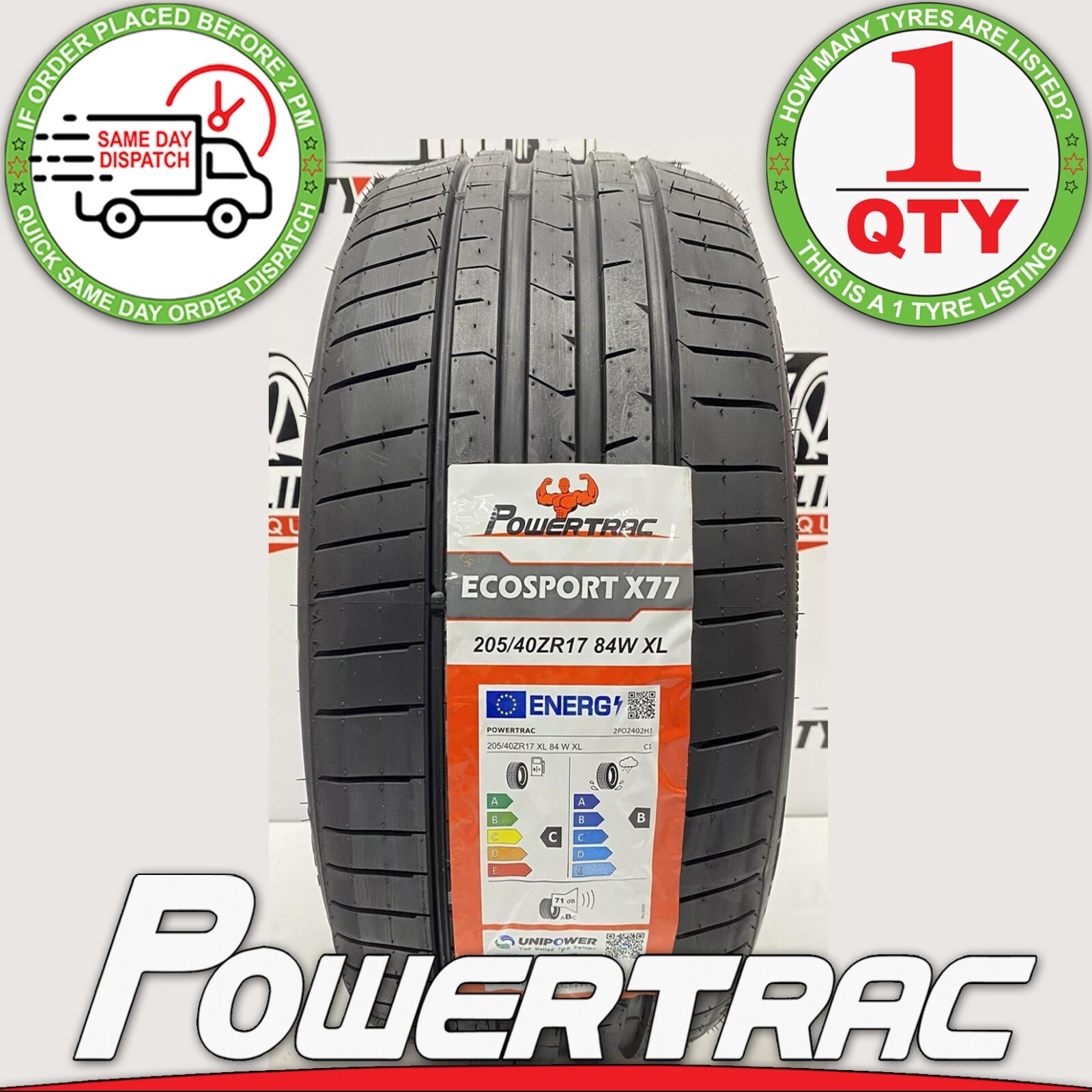 4 X 205 40 17 POWERTRAC ECOSPORT 205/40ZR17 84W XL BRAND NEW TYRES M+S 2054017 | UK
