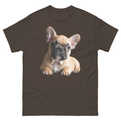 French Bulldog Puppy T-shirt For Dog Lovers Preshrunk Gildan 5000 Tear Awy Lbl
