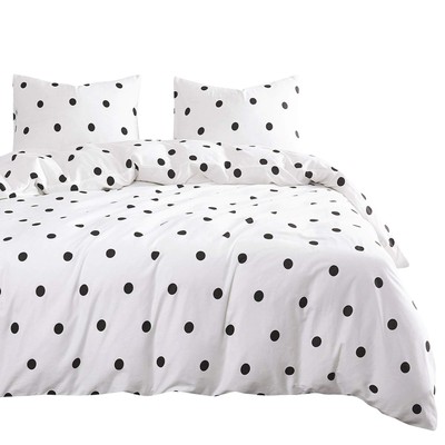 - Polka Dot Comforter Set, 100% Cotton Fabric, Dotted Cute Neutral Aesthetic ...