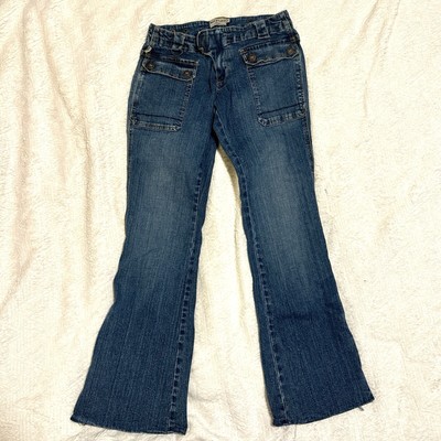 Max Studio VTG Vintage Low rise blue jeans with snap buttons & zipper detail Sz4