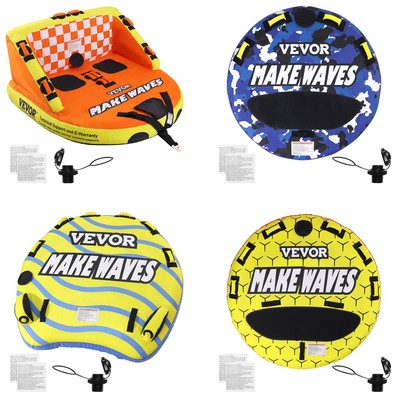 VEVOR Inflatable Towable Tube for Boating 1-2/1-3 Rider 51.8/63 inch Water Sport