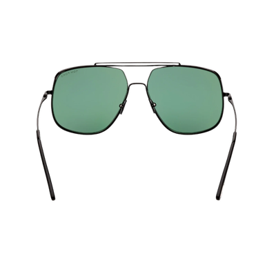 TOM FORD TOM FORD SUNGLASSES MEN SHINY BLACK METAL GREEN LENS PILOT FT0927 01N 61MM LIAM