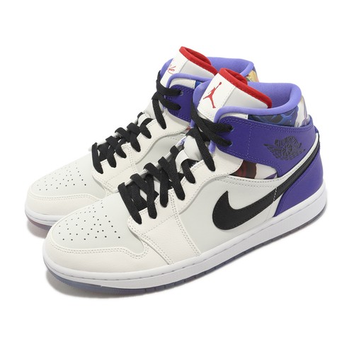 

Мужские кроссовки Nike Air Jordan 1 Mid SE Valentines Day Flower Purple White AJ1 FD4330-101, Белый, Air Jordan 1 Mid Se