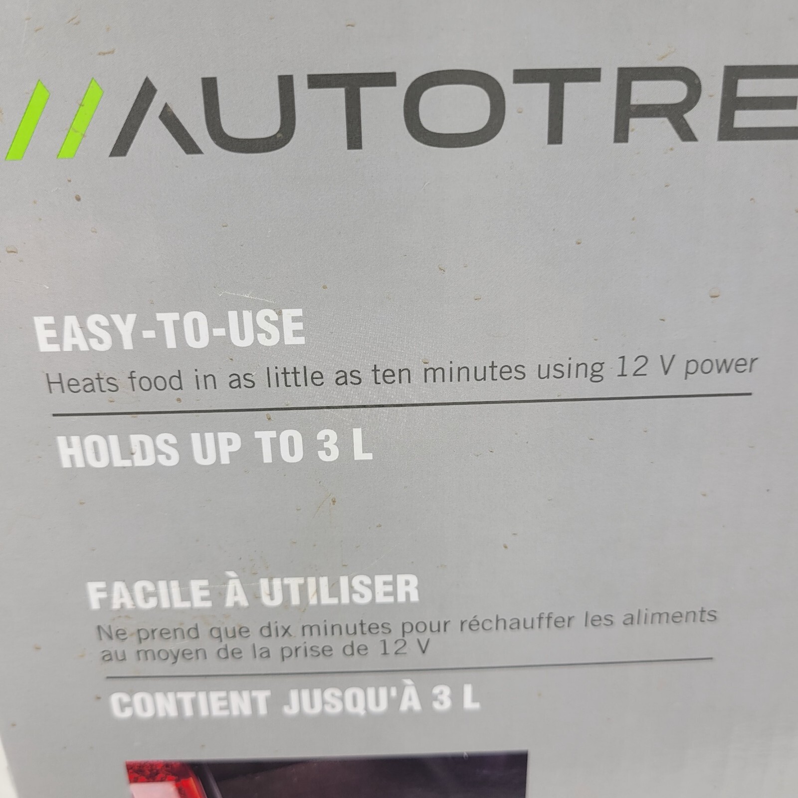 AutoTrends 12V Car Food Warmer 3-Ltr #037-1099-4 open box