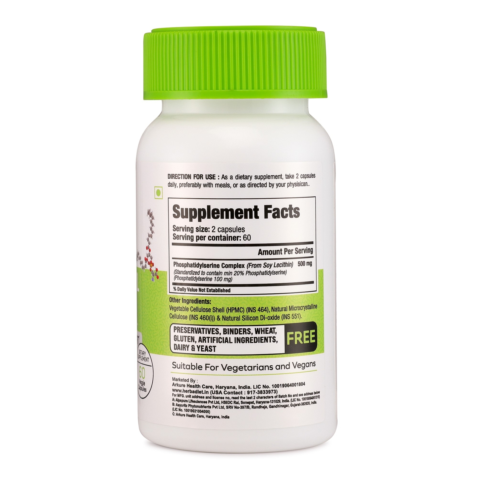 Phosphatidylserine Nootropics Capsules HIGH STRENGTH Memory Boost Brain Health - Picture 2 of 4