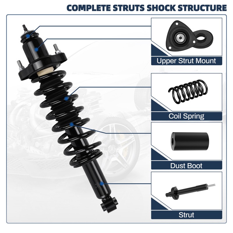 4PCS Front & Rear Shock Strut For 07-12 Dodge Caliber 07-14 Jeep Compass Patriot