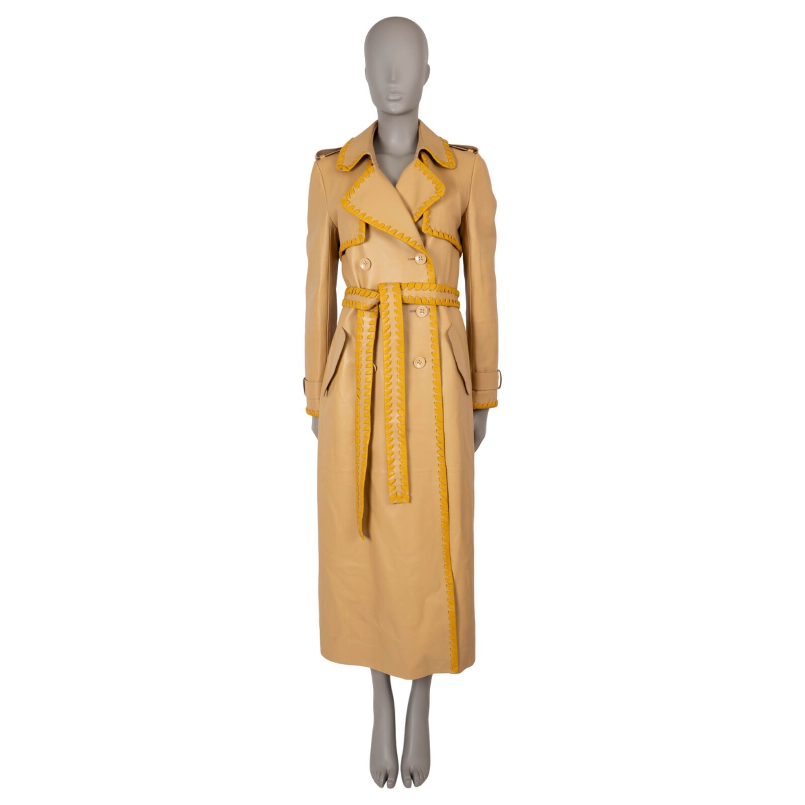 70883 auth CHLOE beige & mustard leather 2022 WHIPSTICH 70883 auth CHLOE beige & mustard leather 2022 WHIPSTICH