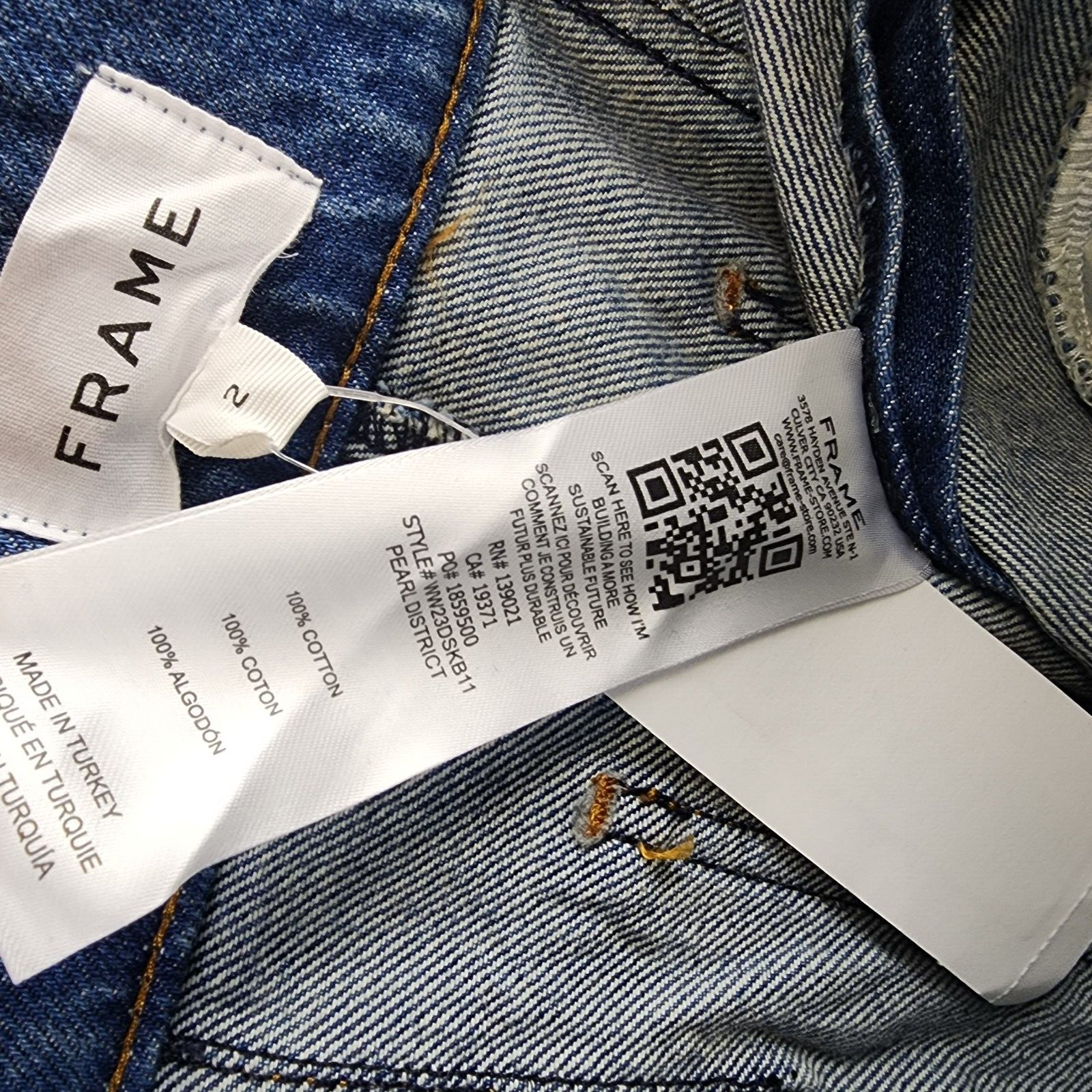 FRAME The Vent Denim Skirt Women's 2 Pearl District Denim Button Zip Closure - Picture 10 of 13