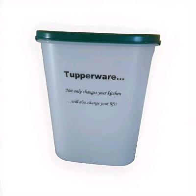 Tupperware Modular Mate #4 Container W Green Lid Consultant Gift Gold Writing