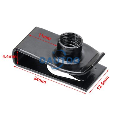 10 Sets M6-1.0 Bolts and U-Nuts Clips Fasteners for Auto Repair