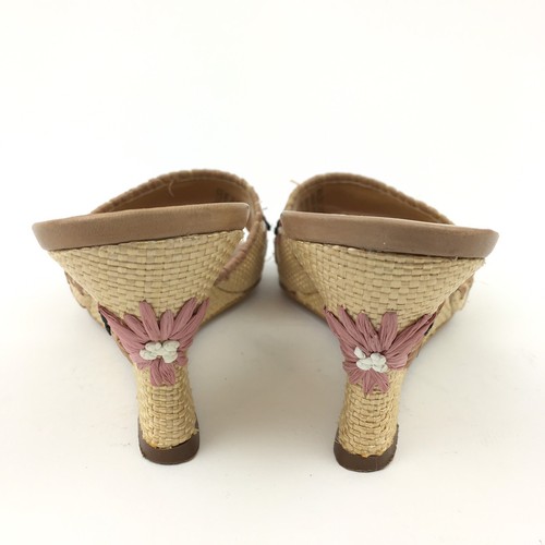 Ak Anne Klein Woman Heels Size 6.5 Machallice Multicolored Floral Slip On Wedges