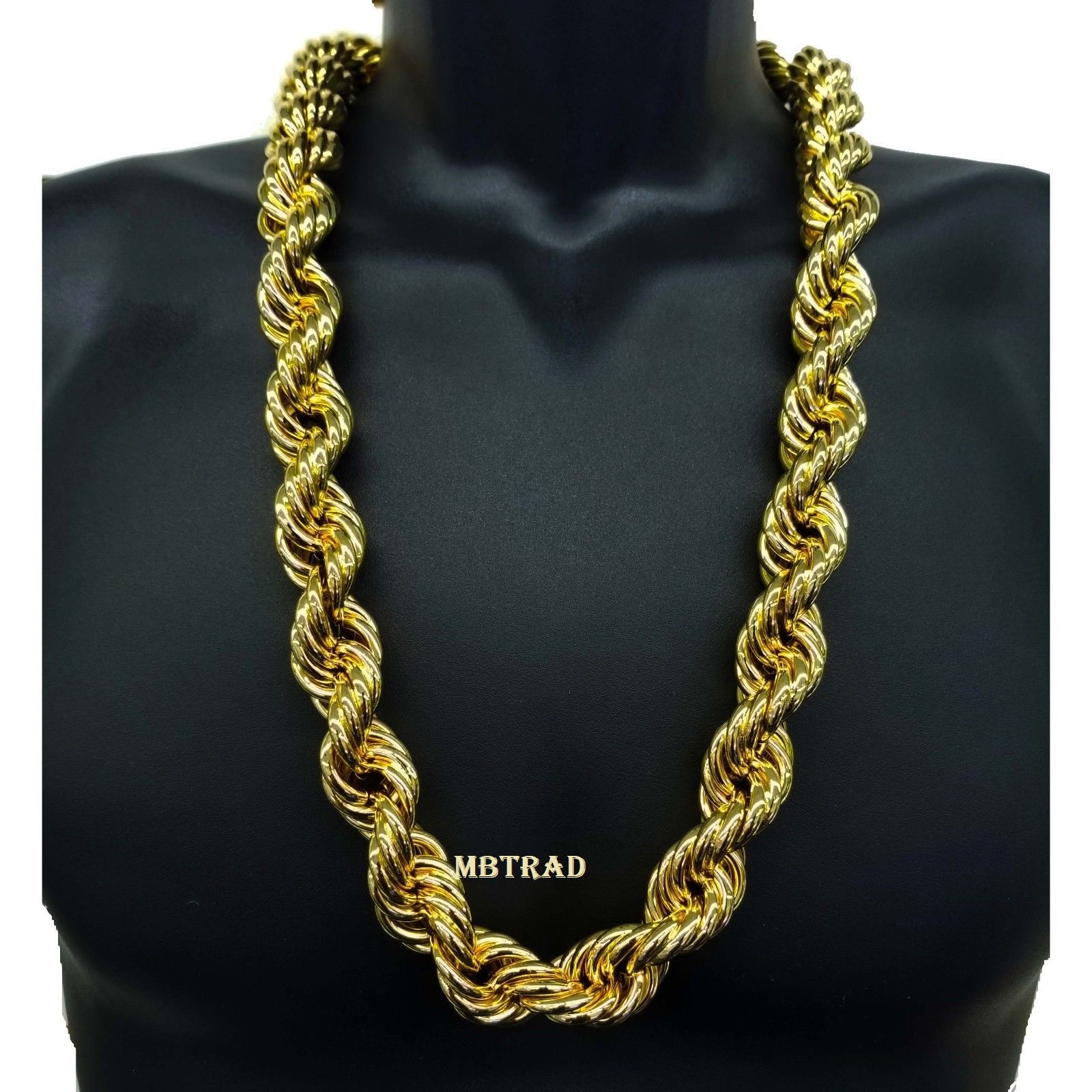 14K Gold Plated Necklace Rope Chain 30 