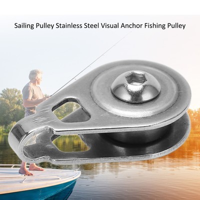 2pcs Sailing Pulley Stainless Steel Visual Anchor Fishing Pulley with Bearing