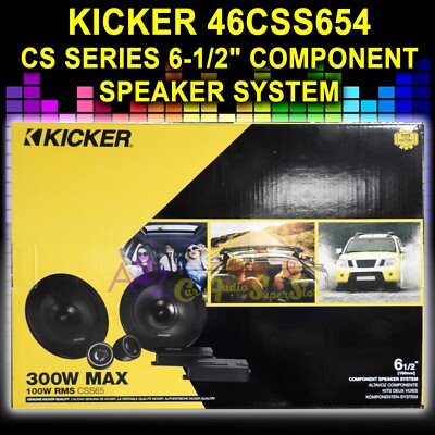 KICKER 46CSS654 6.5'' 6-1/2'' 600W RMS4-OHM CAR AUDIO COMPONENT SPEAKERS CSS65 NEW