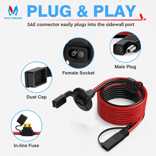 3.5ft/5.5ft 10 AWG SAE Adapter Male Plug to Female Cable Quick Connector Harness