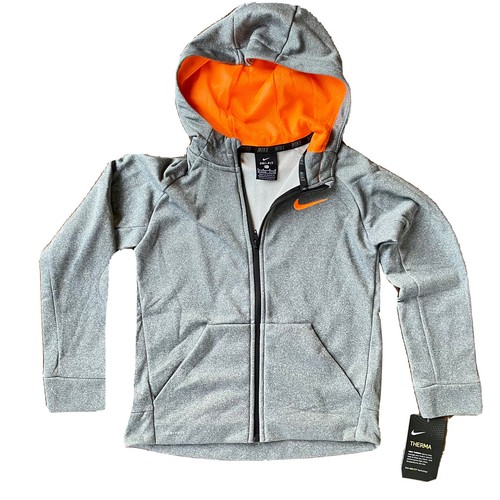Nike Boys Therma Dri Fit Gray & Orange Jacket Full Zip Hood Size 7 MSRP $44 | eBay Nike Boys Therma Dri Fit Gray & Orange Jacket Full Zip Hood Size 7 MSRP $44 | eBay