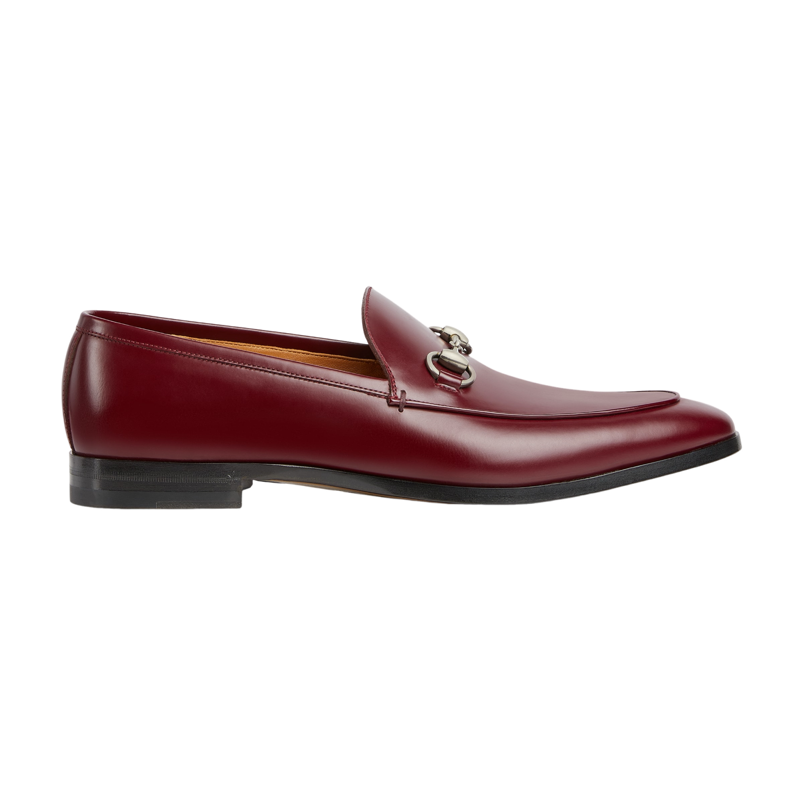 GUCCI $1090 Men's Rosso Ancora Red Leather With Horsebit