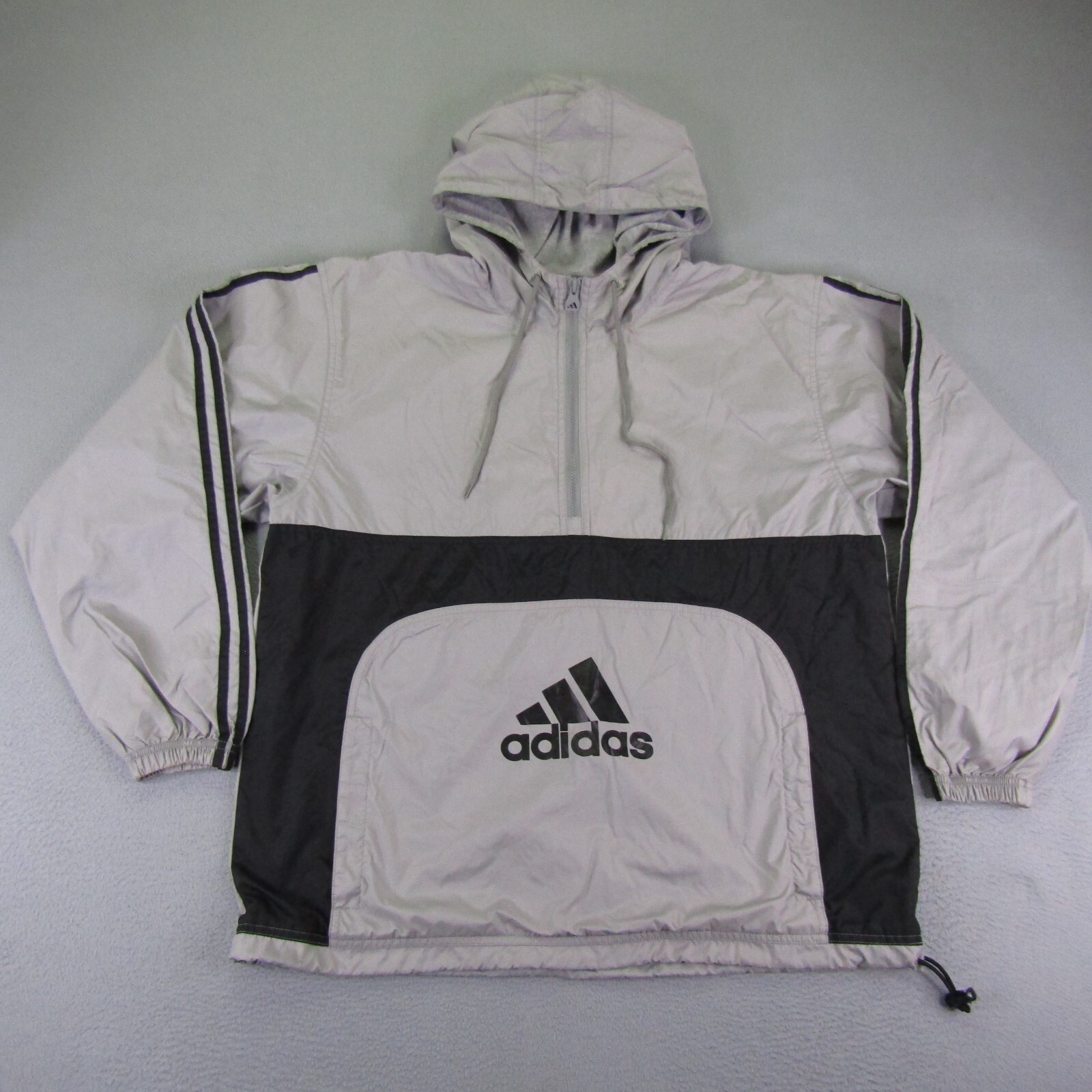Vintage Adidas Jacket Mens Medium Gray Anorak Pullover 1/2 Vintage Adidas Jacket Mens Medium Gray Anorak Pullover 1/2
