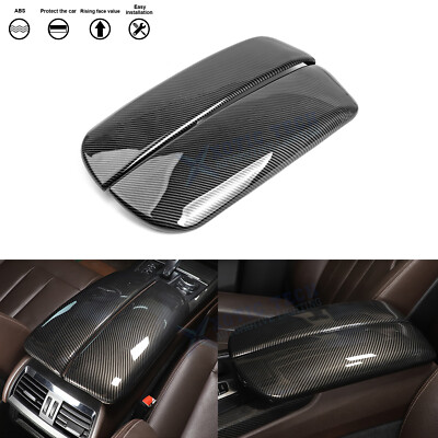 2PCs Carbon Fiber Pattern Armrest Box Covers for BMW X5 F15 2014-2018 / X6 15-19