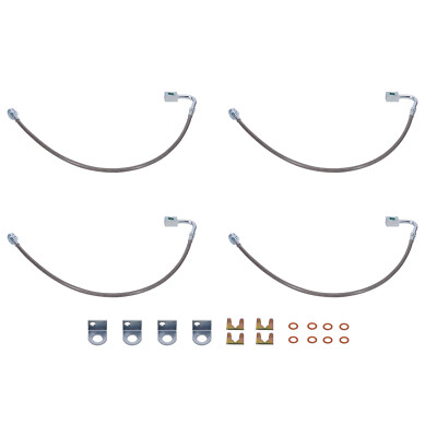 Front & Rear Brake Lines For Jeep Wrangler JK 2007-2018 Stainless