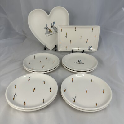 MAGENTA Jacks Carrots Plate Set Easter Spring Bunny Appetizer Dessert Fruit Cake
