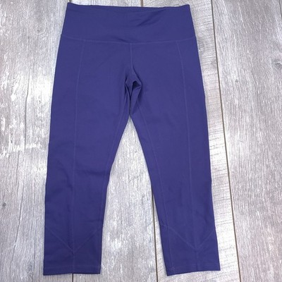 Prana Leggings Women Medium Purple Cropped Supplex Lycra Athletic Yoga Stretch