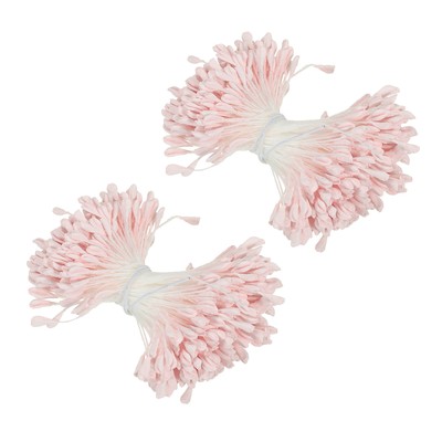 2.5mm Double Heads Flower Stamen, 680 Pcs Artificial Flower Stamen Pistil, Pink