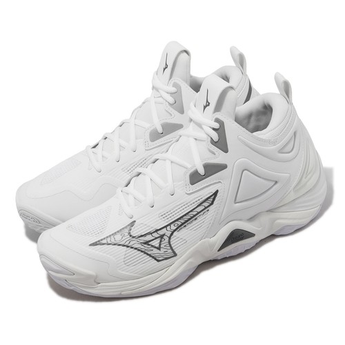 

Mizuno Wave Momentum 3 Mid White Silver Мужская волейбольная спортивная обувь V1GA2317-51, Белый, Wave Momentum 3 Mid