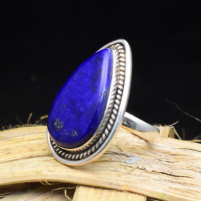 Lapis Lazuli Gemstone 925 Sterling Silver Halloween Ring Jewelry All Size SE-379