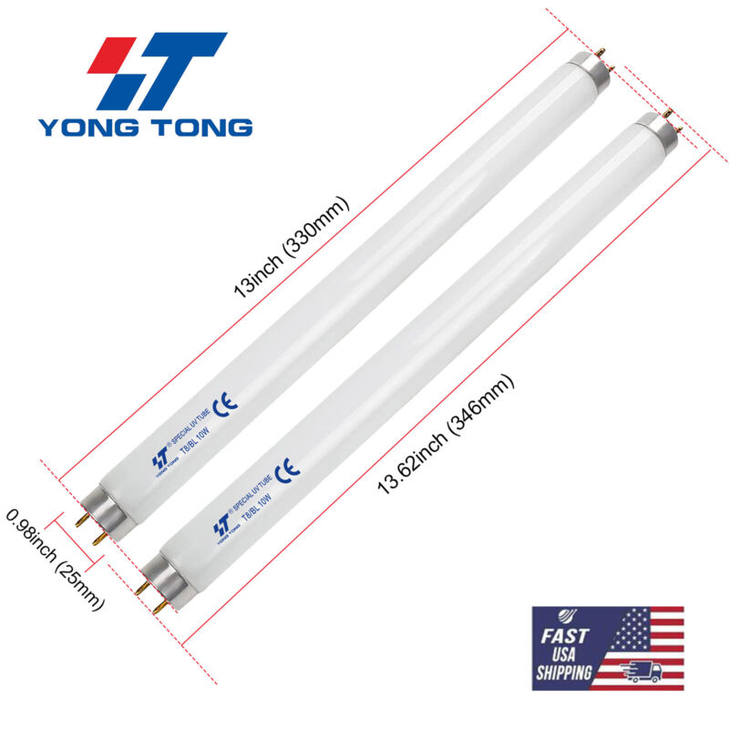 2x YT 10W UV Tubes Lure Lamps Replacement for Mosquito Killer Fly Bug Zapper