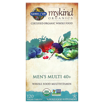 Garden of Life MyKind Organics Men s Multi 40 120 веганских таблеток без глютена, нет